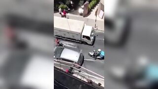Illegal Scholar going around Punching Cars gets Exactly what he's Looking For