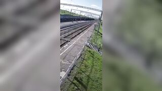 New: Young Girl wearing Headphones hit by a freight train