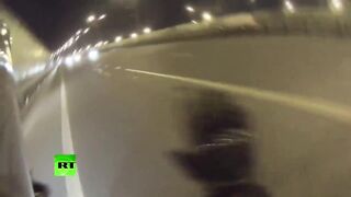 Biker prevents guy from committing suicide on highway (watch until ending)