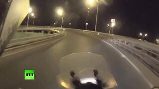 Biker prevents guy from committing suicide on highway (watch until ending)
