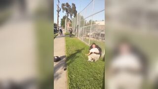 LAPD officer grabs a 14-year-old by the neck during encounter