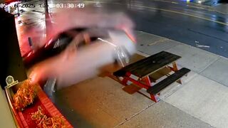 Drunk Crashes Pizza Joint at 4:30 am in NY