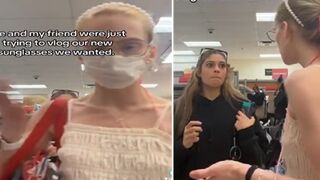 Two Girls Vlogging at TJ Maxx Encounter a Mask Wearing Karen