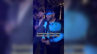 NFL legend Ray Lewis worships Jesus at his Massive Birthday Party Last Night.