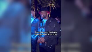 NFL legend Ray Lewis worships Jesus at his Massive Birthday Party Last Night.