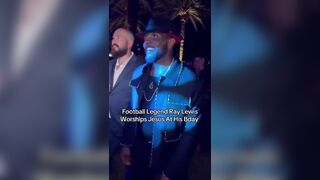 NFL legend Ray Lewis worships Jesus at his Massive Birthday Party Last Night.