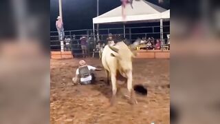 Watch this Amazing Move by the Mighty Bull..This is Talent (Slow motion added)
