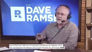 LOL: The Dinosaur Dave Ramsey Berated People in 2014 for Calling him about Bitcoin... BTC was $555