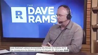 LOL: The Dinosaur Dave Ramsey Berated People in 2014 for Calling him about Bitcoin... BTC was $555