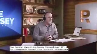 LOL: The Dinosaur Dave Ramsey Berated People in 2014 for Calling him about Bitcoin... BTC was $555