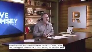 LOL: The Dinosaur Dave Ramsey Berated People in 2014 for Calling him about Bitcoin... BTC was $555