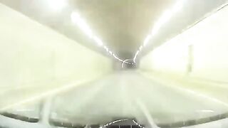 Suicide Run? Crazy Driver Floors It through Tunnel until Death finds Him