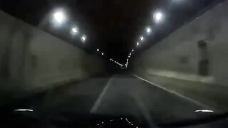 Suicide Run? Crazy Driver Floors It through Tunnel until Death finds Him