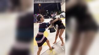 Black girls outside Miami Airport get into a huge brawl, after realizing they got flown out by the same guy. Causing them to lose their wig