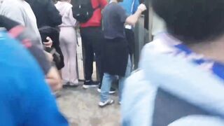 Car decides to High Tail it in the middle of giant Crowd before Derby (Full Scene)