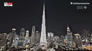 World’s Tallest Building Illuminated US Flag