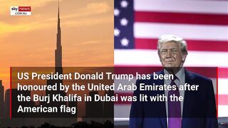 World’s Tallest Building Illuminated US Flag