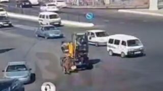 That darn Excavator running over Grandma on the Dangerous Streets of Russia. She died, he faces Prison Time