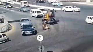 That darn Excavator running over Grandma on the Dangerous Streets of Russia. She died, he faces Prison Time