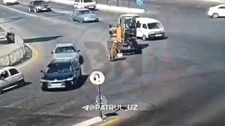 That darn Excavator running over Grandma on the Dangerous Streets of Russia. She died, he faces Prison Time