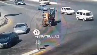 That darn Excavator running over Grandma on the Dangerous Streets of Russia. She died, he faces Prison Time