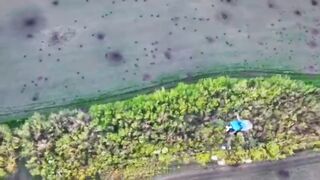Ukrainian drones being Intercepted by Russian Drone Operators. Like fishing.