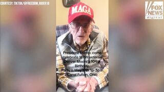 President Trump surprises 104 year old veteran with birthday message after viral TikTok
