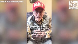 President Trump surprises 104 year old veteran with birthday message after viral TikTok