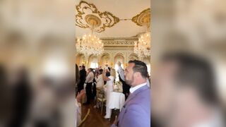Crowded room at Mar-a-Lago Erupts in Praise to Jesus Christ, singing "Our God Is an Awesome God."