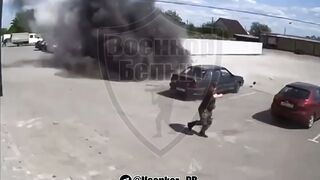 Just getting Coffee in Russia. Ukrainian Drone still Misses