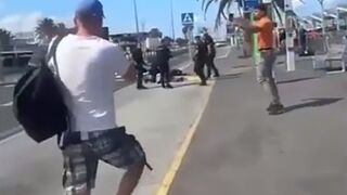 Man with Knife Zig-Zags until the Police can Shoot Him