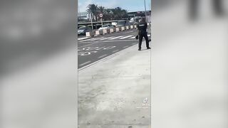 Man with Knife Zig-Zags until the Police can Shoot Him