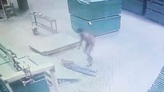 A man was working in a factory, a piece of ply hit him like a bullet, he died in agony (Slow Motion Added)