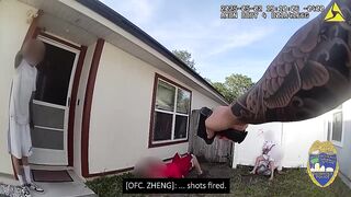 Florida: Man with HUGE Knife pretends Not to Hear Police behind Him...
