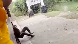 Let go Bro! Brutal Nightmare as Man let's Go of Moving Train (2 Angles)