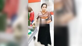 Gypsy Woman cough it up. Busted with a lot of food in her skirt
