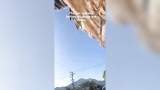 girl was taking selfie when an eagle suddenly swooped in and snatched her smartphone
