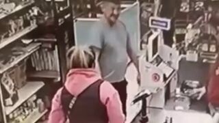 "Military Man" Psycho calls Woman a Slut then Attacks Her at Grocery Store