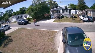 A tyrant who beat his wife rushed at the cops with scissors and was shot dead near his home