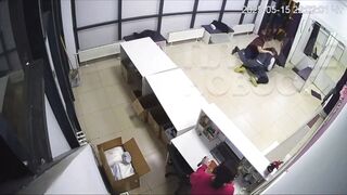 Girl at Desk watches as 2 Men brutally beat a Cop who tried stopping them from stealing