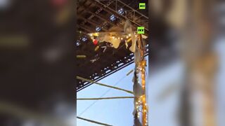 The Best View of the Mexican/Brooklyn Bridge Accident as Close as you can Get