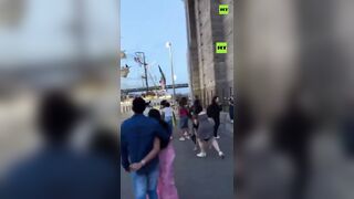 The Best View of the Mexican/Brooklyn Bridge Accident as Close as you can Get
