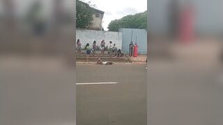 Drunk Driver Runs over entire Group in Brazil Killing 1, Injuring 8 (2 Angles and Aftermath)