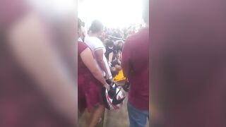 Drunk Driver Runs over entire Group in Brazil Killing 1, Injuring 8 (2 Angles and Aftermath)