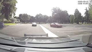 Drug Addict decides to Fight Car gets Instant Justice. I guess he didn't see the Cop