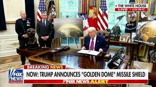 NOW - Trump unveils "Golden Dome" defense system plan to "protect the homeland.