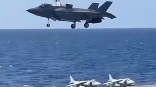 I bet you've never seen an f-35 land like this. Awesome