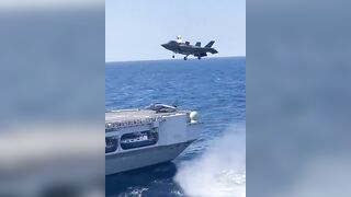 I bet you've never seen an f-35 land like this. Awesome