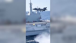 I bet you've never seen an f-35 land like this. Awesome