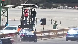 Photographer at Car Race gets Launched in Spectacular Accident (2 Angles)